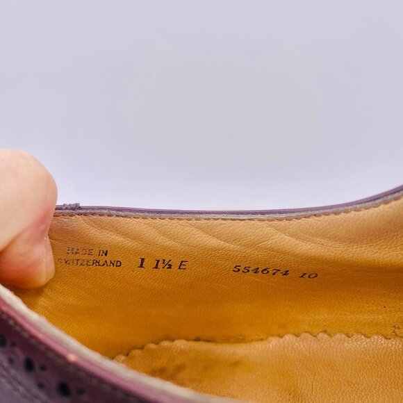 Bally Shoes Mens 11.5 E Brown Leather Wingtip Dress Oxfords Brogue $829 - Picture 5 of 10